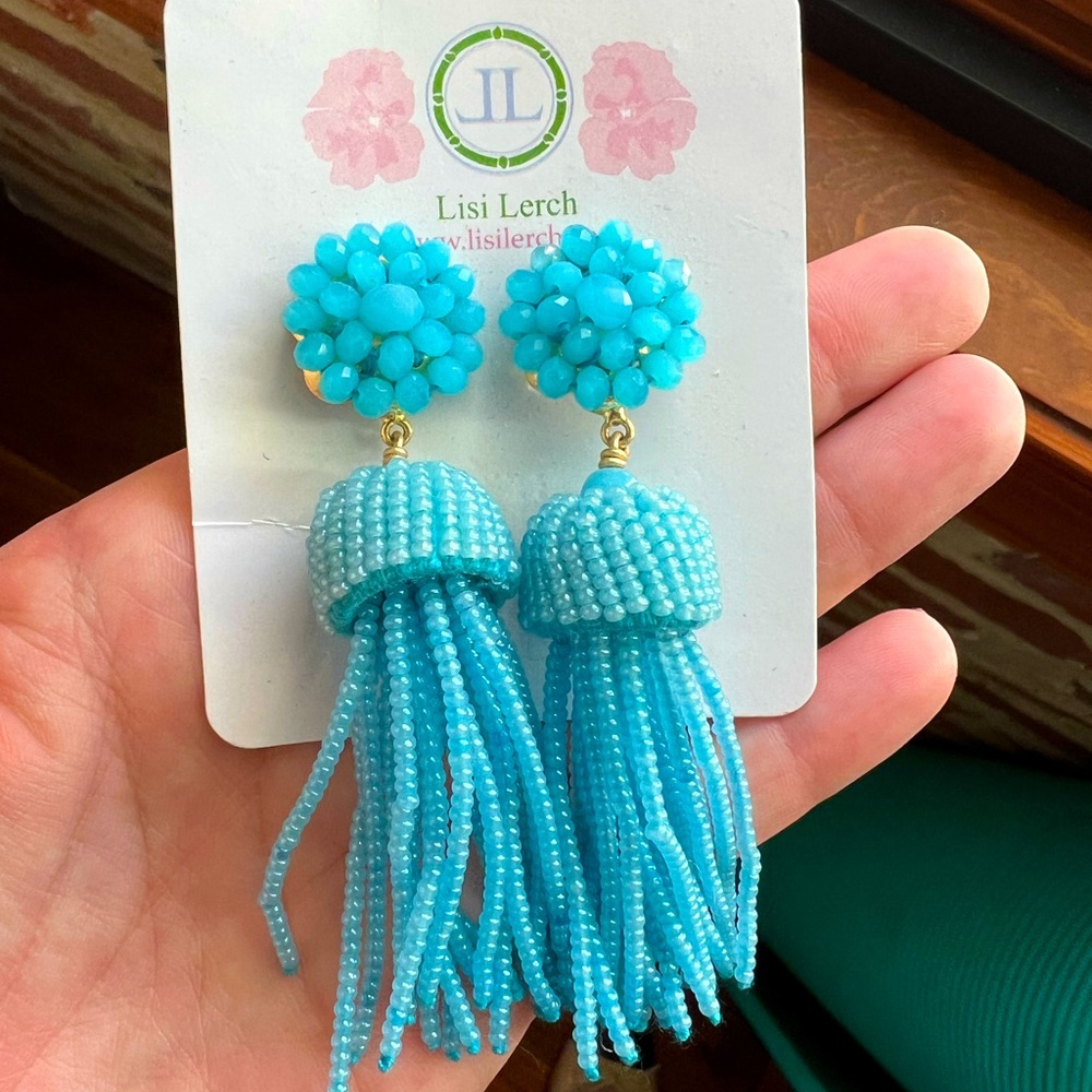 NEW Lisi Lerch Blue Tassell Earrings